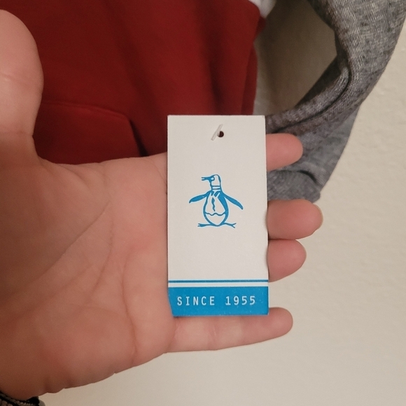 NWT Original Penguin Grey and Red Hoodie - Picture 3 of 4